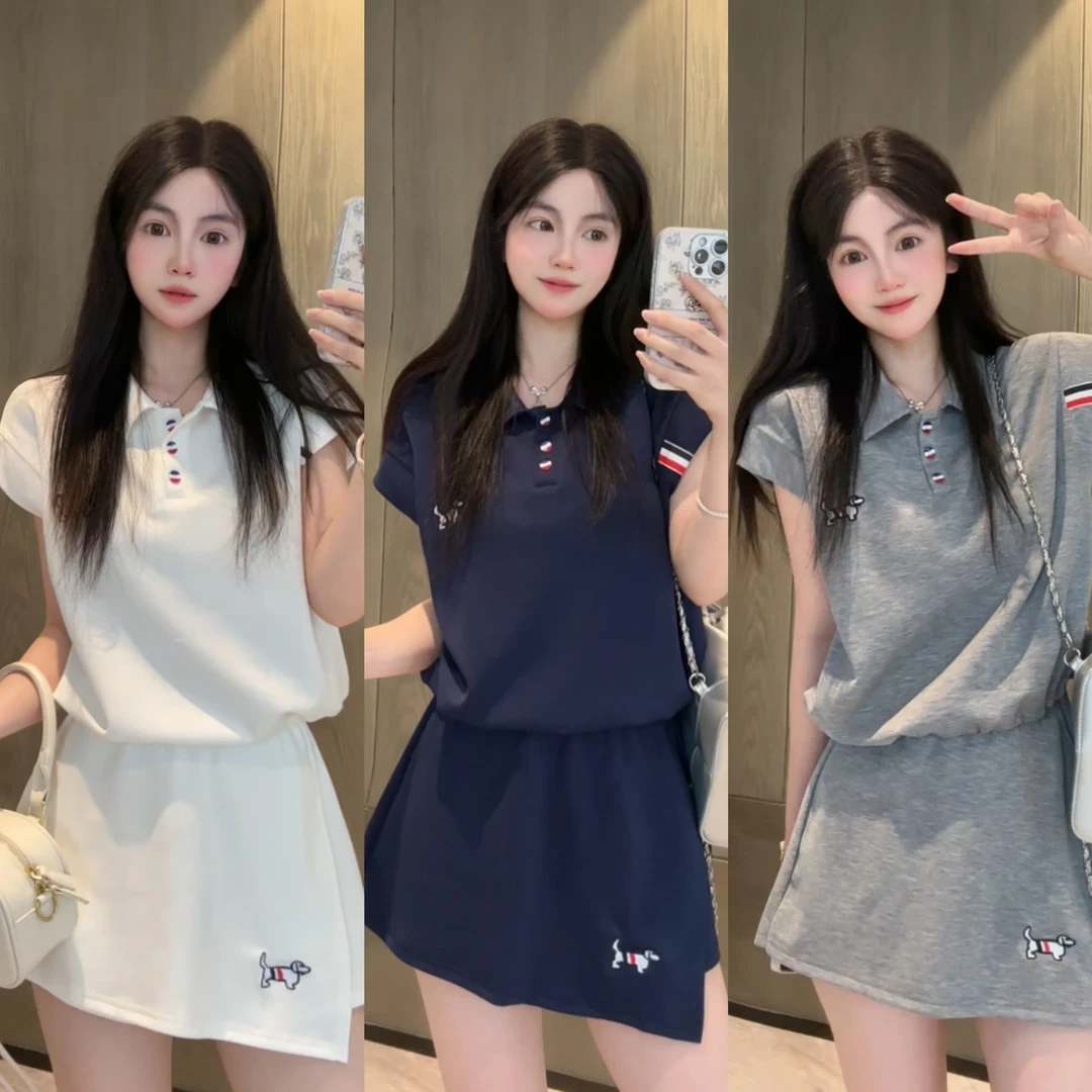 夏季慵懒风休闲风时尚套装运动风沙丘废土风套装短裙