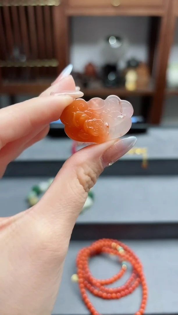 【闪购商品】南红玛瑙吊坠未镶嵌南红如意锁吊坠 JMC