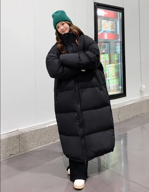 新款立领高级时尚独特设计小个子加长加厚羽绒服外套