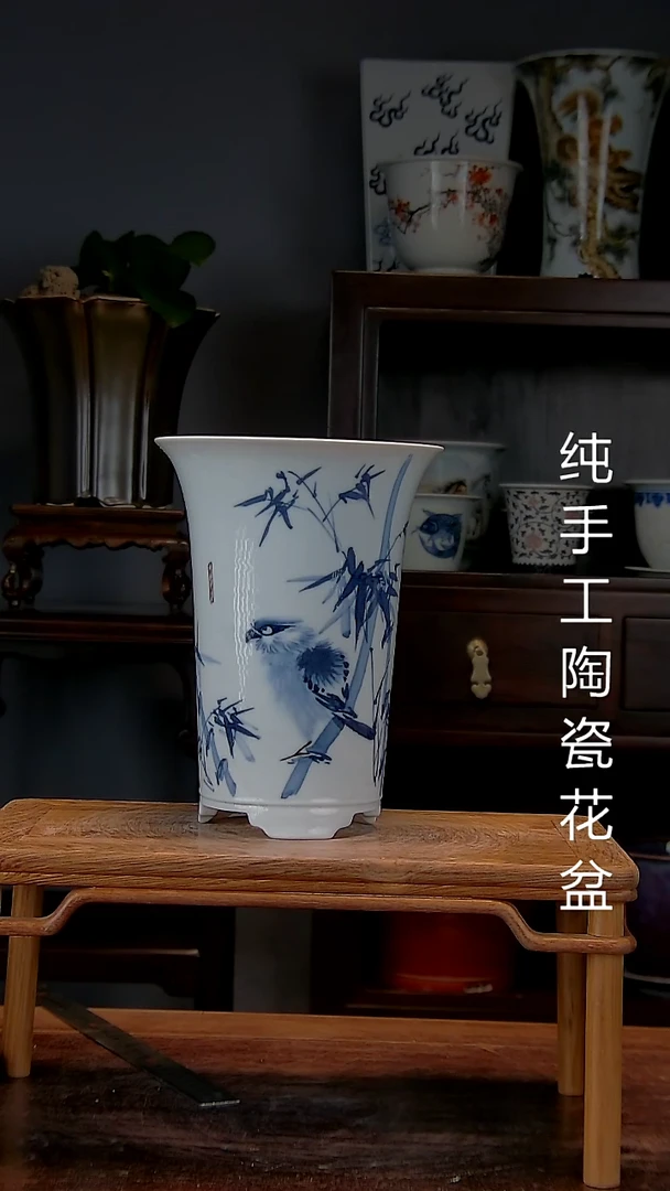 景德镇手工陶瓷花盆