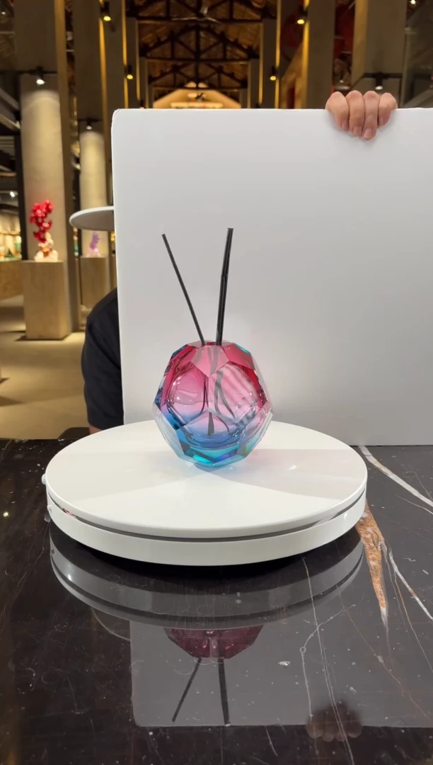 摆件璨石美学金红紫罗兰球形刻面香薰瓶