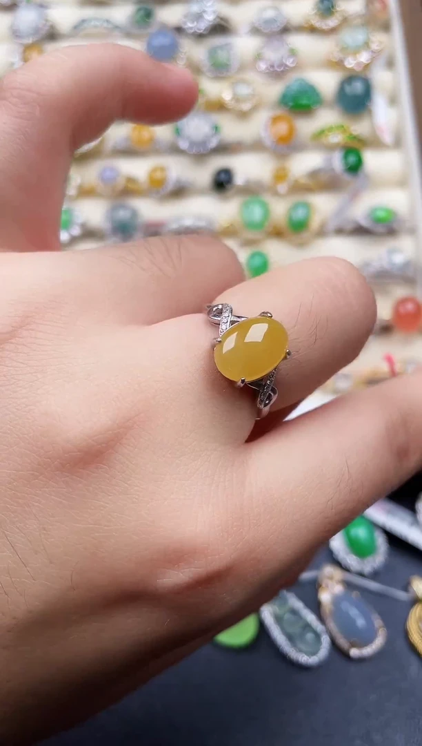 银S925镶嵌戒指翡翠81