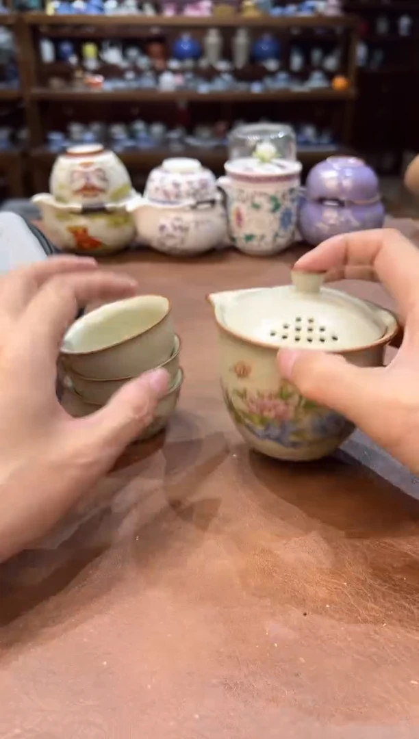 真的很便宜超好看会开片的旅行茶具