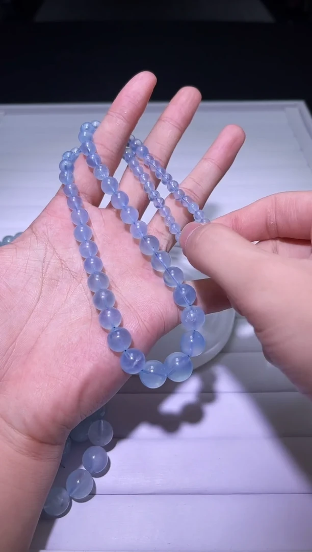 1海蓝宝石（处理）X047-海蓝宝塔链-多样性发其一