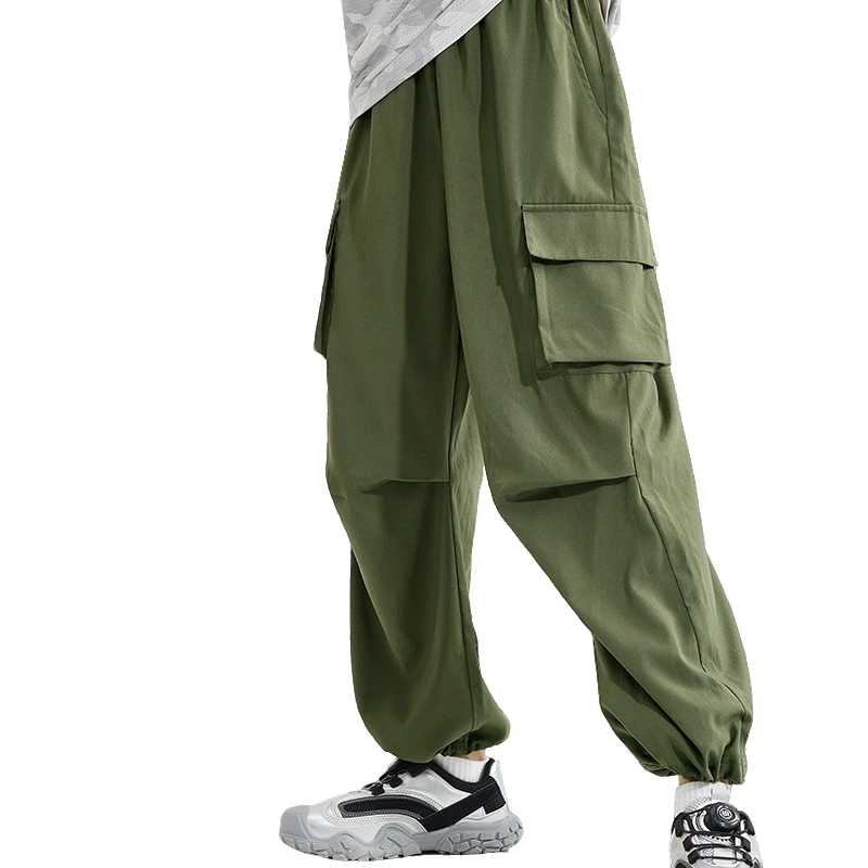 拉夏贝尔童装男童运动裤男大童户外速干工装裤儿童夏季凉感裤子潮