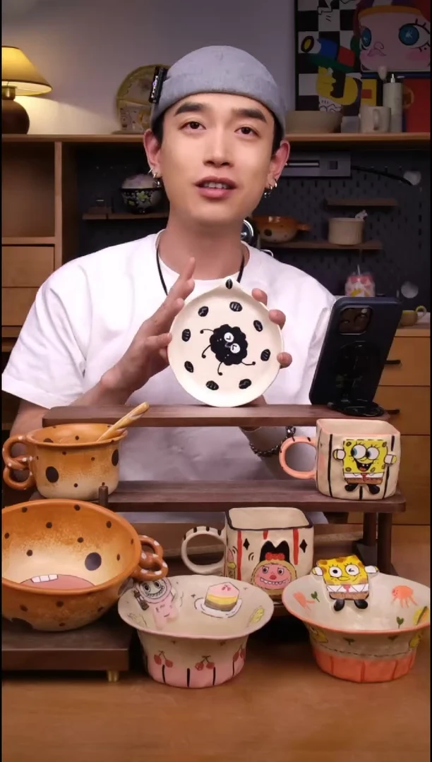 盘景德镇可爱设计师款陶瓷