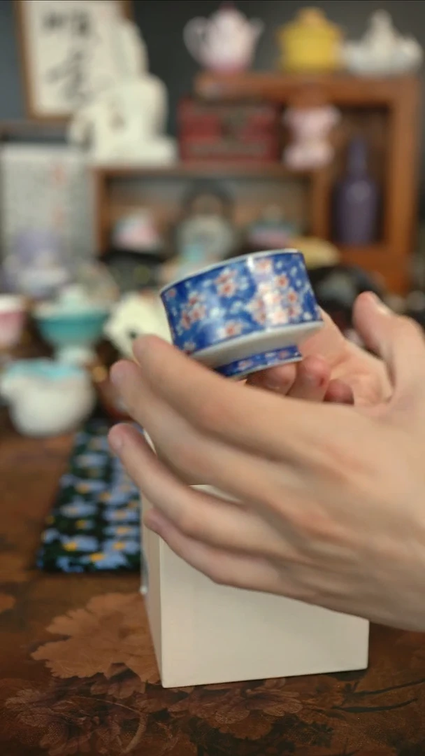 摩吉陶陶闪拍链接 青花冰梅主人杯2