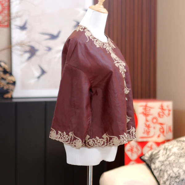 2025新款新中式 红云纱刺绣外套-XT-385