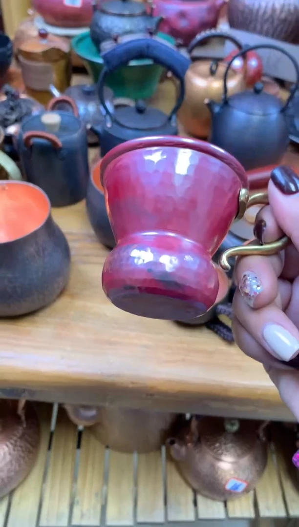 紫铜火烧红小号主人杯