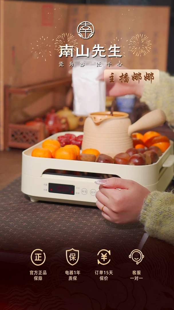 曙光电陶炉+在野侧把壶 赠玉米茶包袋【100个】+英红九号10g