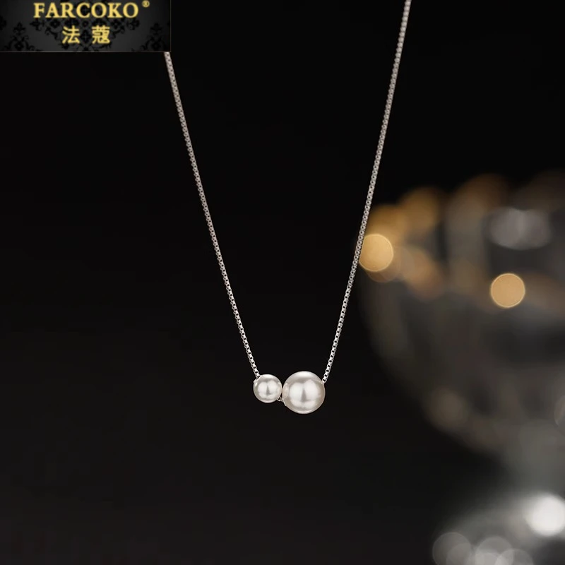 FARCOKO/法蔻 坠链均925银 转运珠项链女款锁骨链时尚情人节礼物