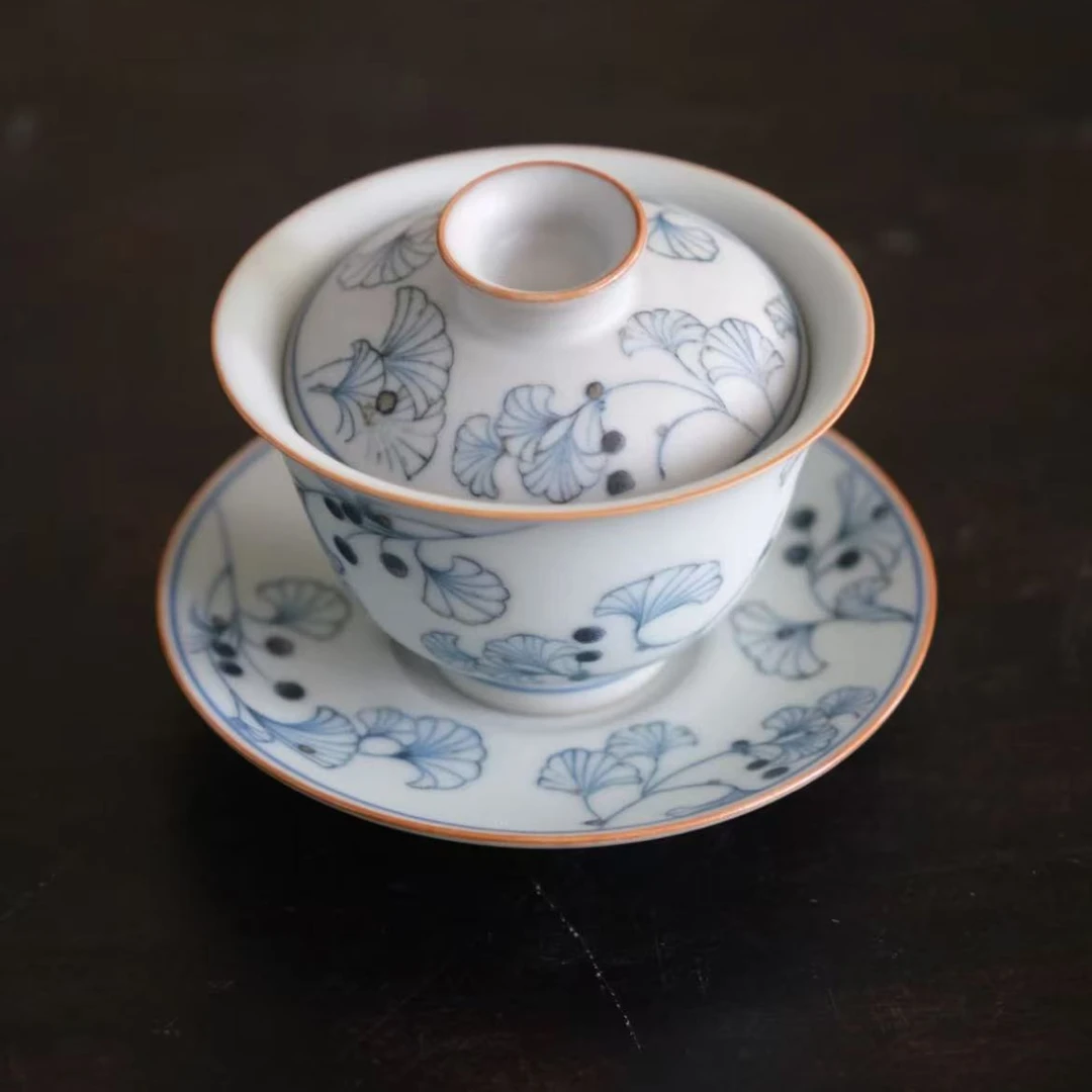 【柒月】银杏亚青三才盖碗