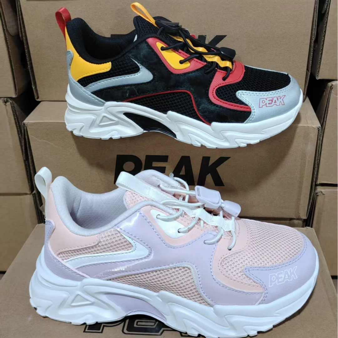 匹克新款男女童轻弹双网透气休闲鞋