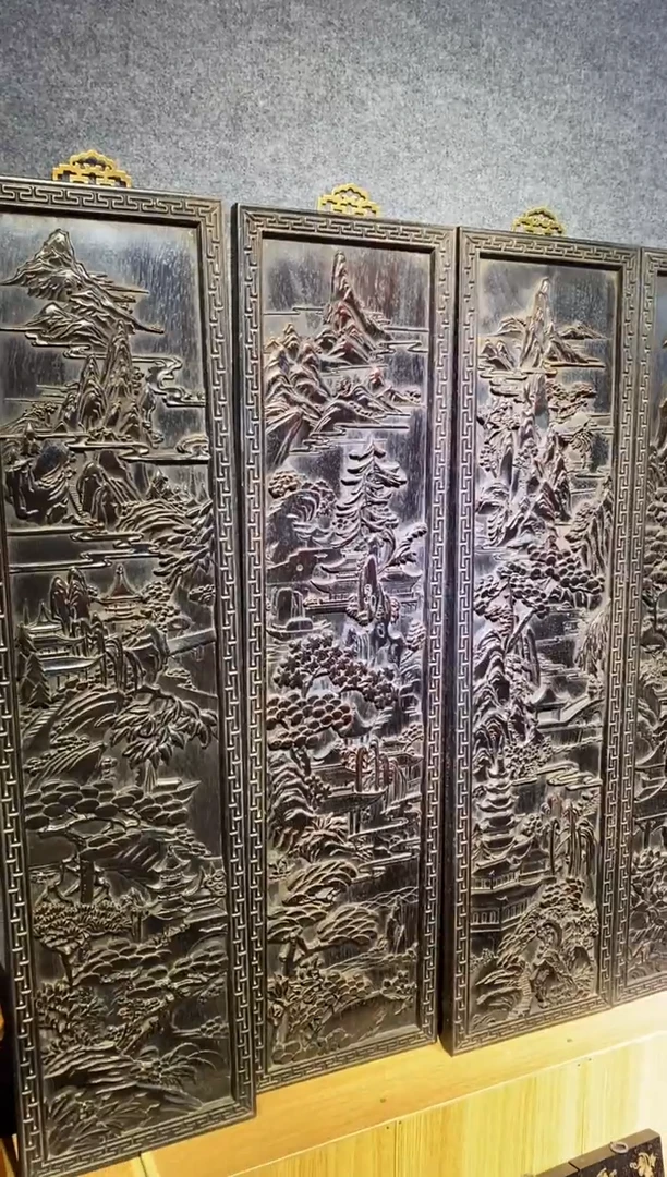 香榧木紫檀拆件雕刻板以直播间实物为准微瑕老物件