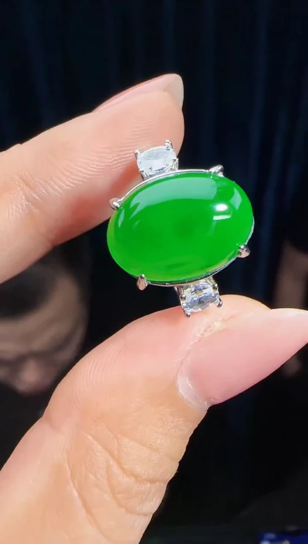 未镶嵌定制翡翠翡翠戒指18