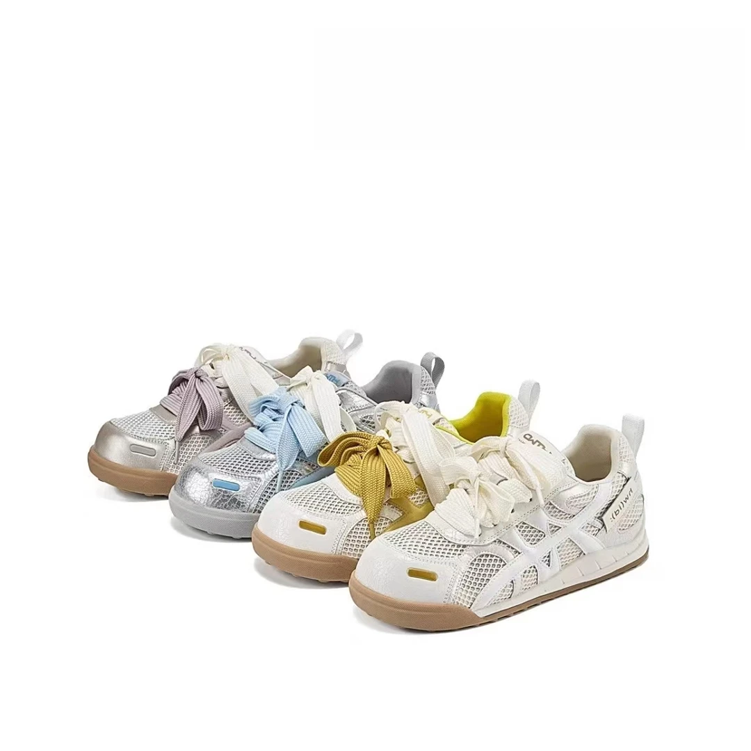 复古百搭网面透气德训阿甘鞋女2025春夏新款厚底休闲运动鞋显脚小