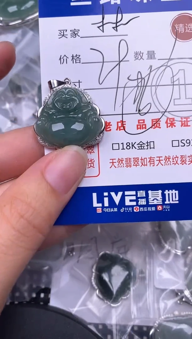 颈饰银S925镶嵌翡翠林*若挂件