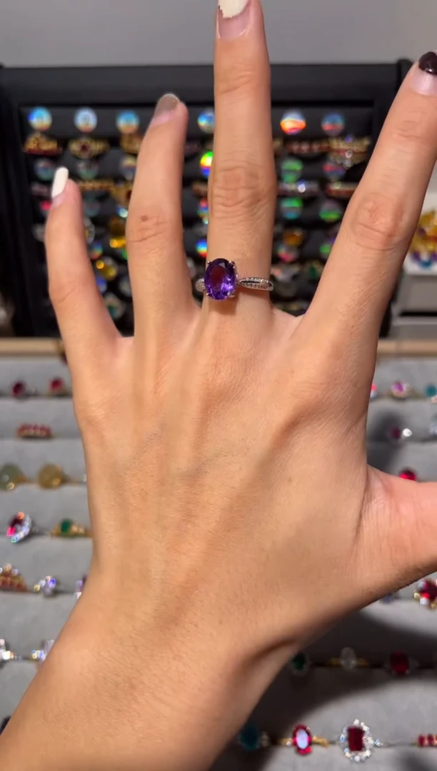 【闪购商品】紫晶戒指银S925镶嵌153203.