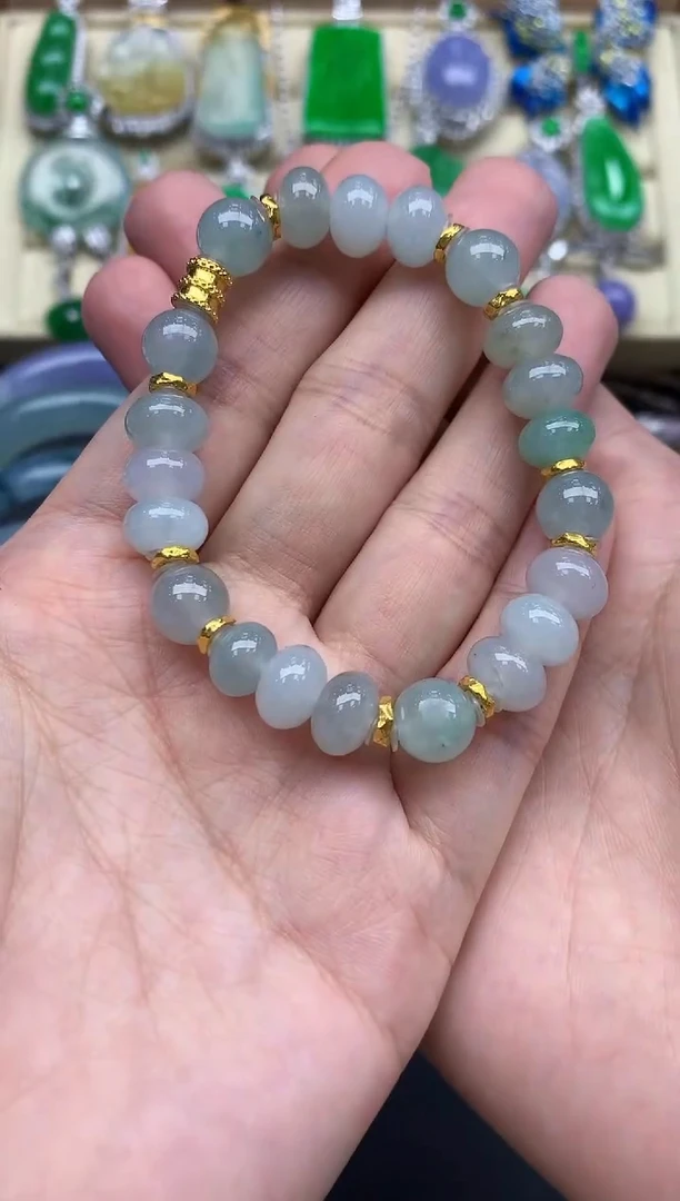 足金镶嵌手链翡翠37-春日珠宝