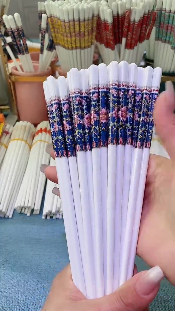 【闪购商品】瓷片【防滑珐琅彩蓝色10双】