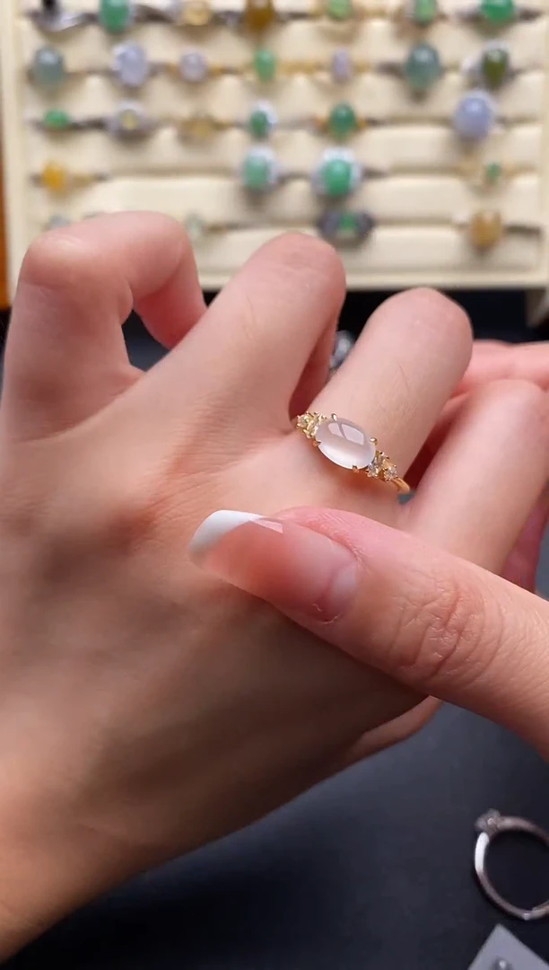 银S925镶嵌戒指翡翠555555+8