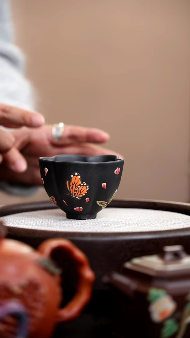 茶壶紫砂云雾天青筋囊蝴蝶杯