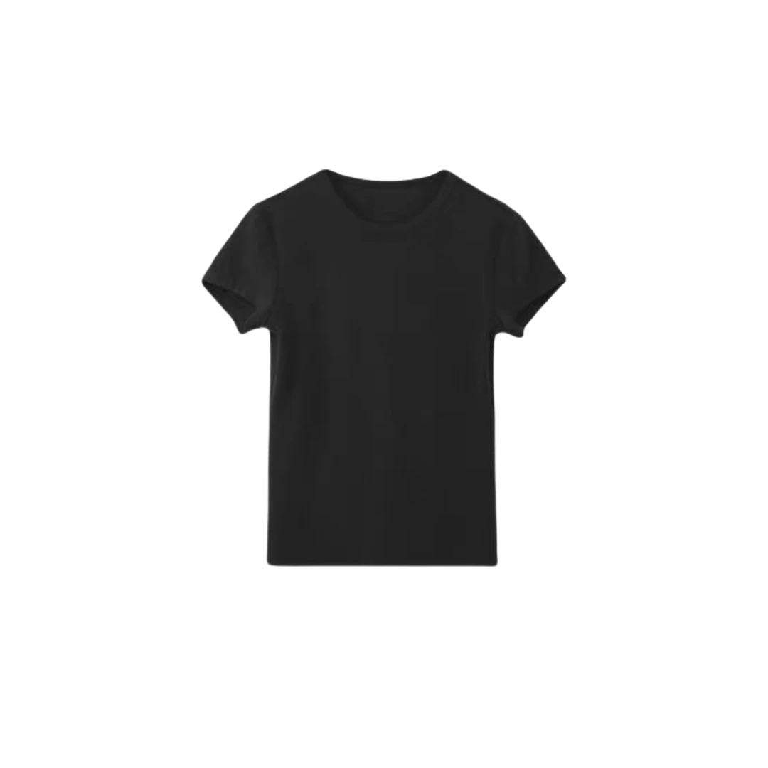 羊毛莱赛尔混纺糯叽叽修身显瘦正肩T恤女显身材掐腰