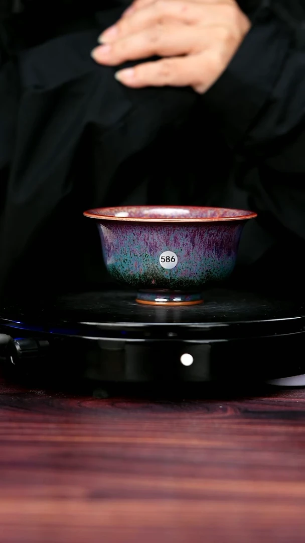 杯子586#李盼龙一级品原矿钧瓷压手杯