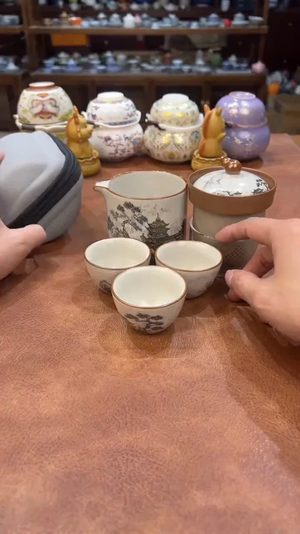 真的很便宜会开片的旅行茶具