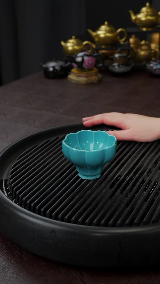 【闪购商品】杯【宜景窑松石蓝】大曼陀罗