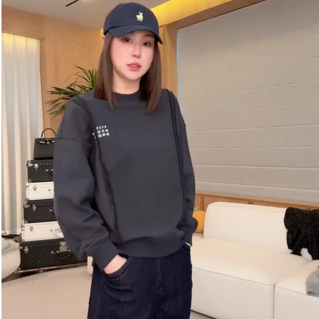 【拼接廓形印花卫衣】SPWY57310早秋新款舒适时尚日常水洗印花卫衣