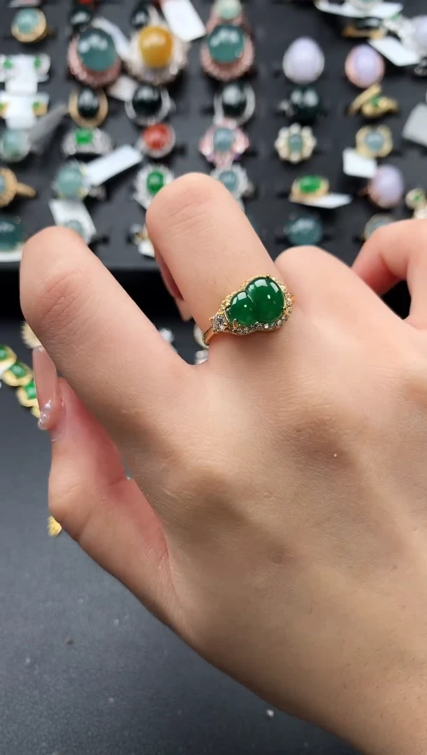 【闪购商品】翡翠戒指银S925镶嵌52141