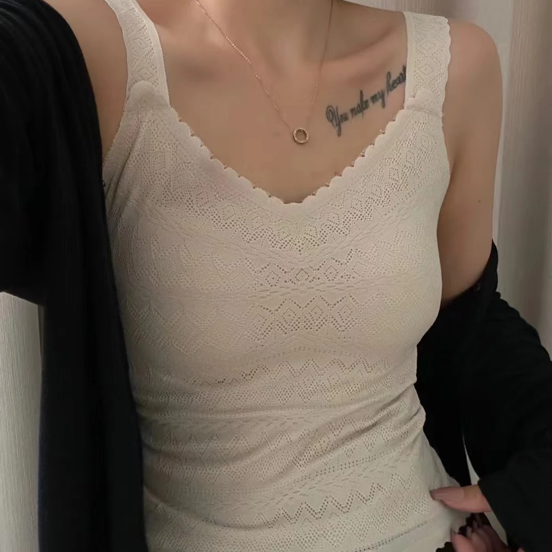 修身女士宫廷风保暖加绒网红性感美拉德风清纯风背心吊带88701