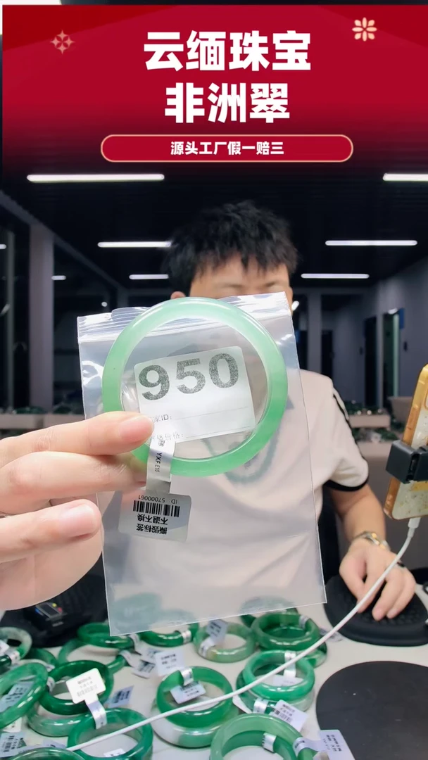 未镶嵌手镯石英质玉（非洲翠）6465圈口950