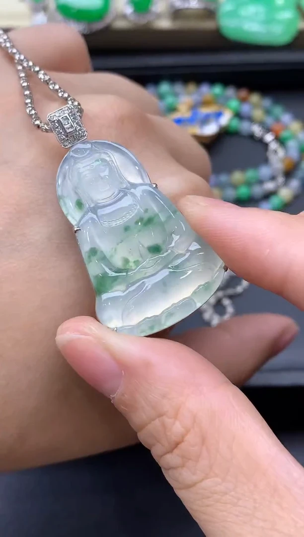 吊坠(不含链)18K金镶嵌翡翠741-中国好珍宝