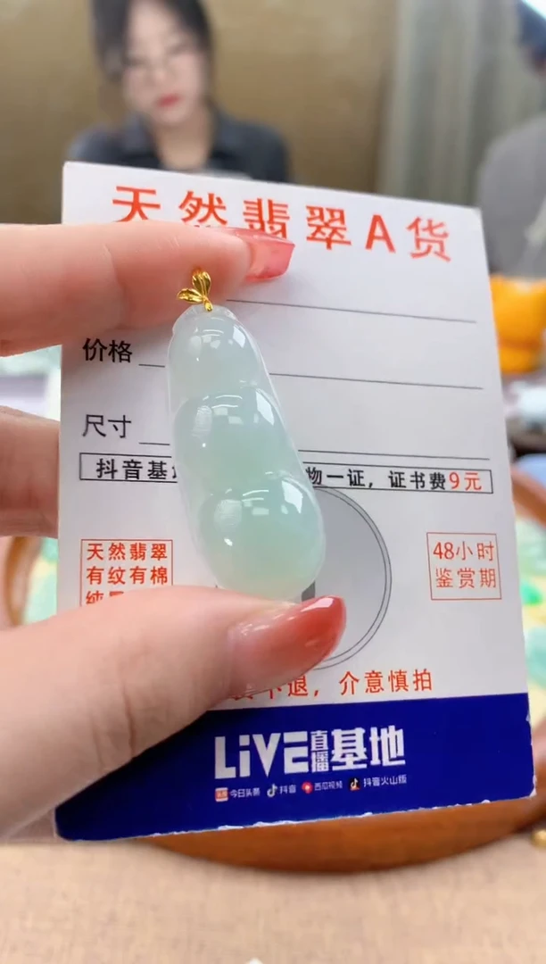 颈饰18K金镶嵌翡翠天然A货翡翠挂件