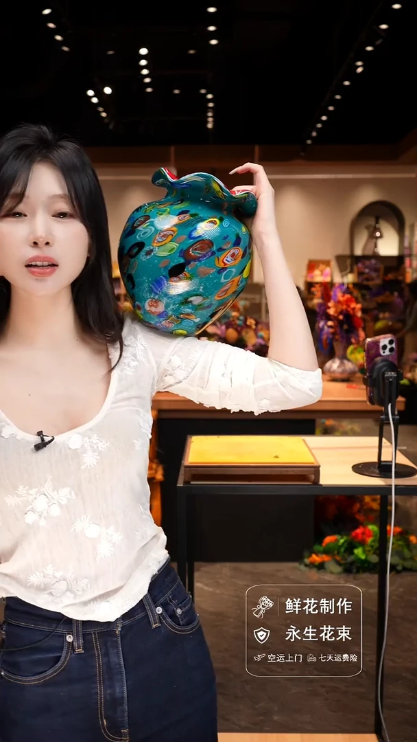 手工艺品琉璃手工花器花束空运包邮送货上门-以图片为准