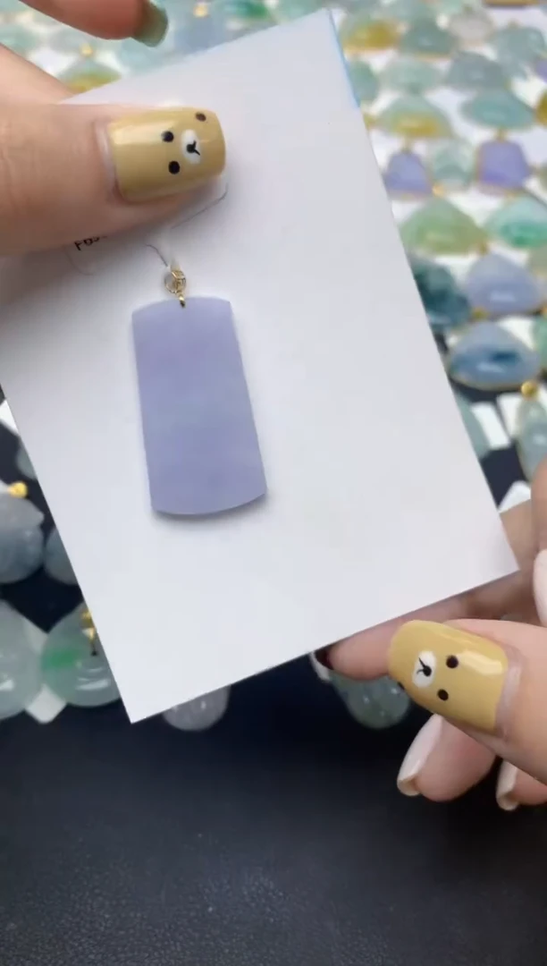 翡翠18K金镶嵌颈饰天然A货翡翠