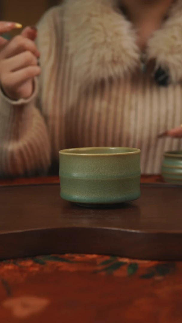 杯子瓷送*汝州原产地原矿仿古老釉q