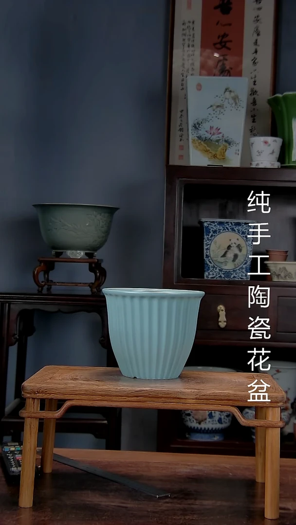 景德镇陶瓷 手工花盆
