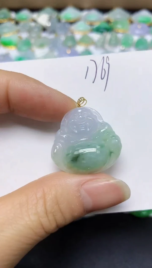 翡翠18K金镶嵌颈饰 天然翡翠A货