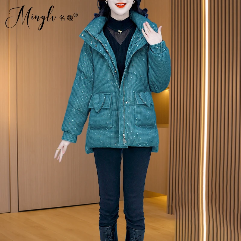 优雅小香风羽绒服女款冬2025新款时尚洋气中长款显气质高端轻奢