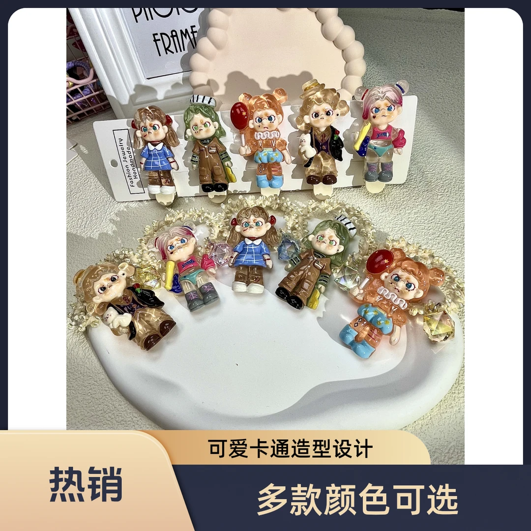 夜光愤怒女孩韩系爆款时尚发夹发绳新款潮流公仔款卡通发饰