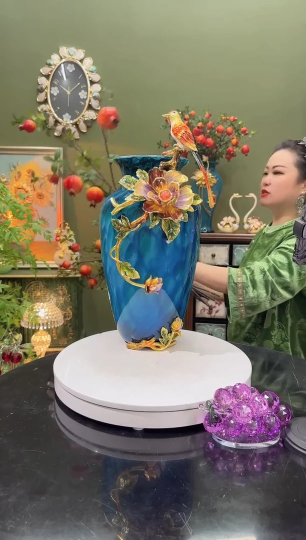 琉璃珐琅彩  大号花瓶  喜上眉梢
