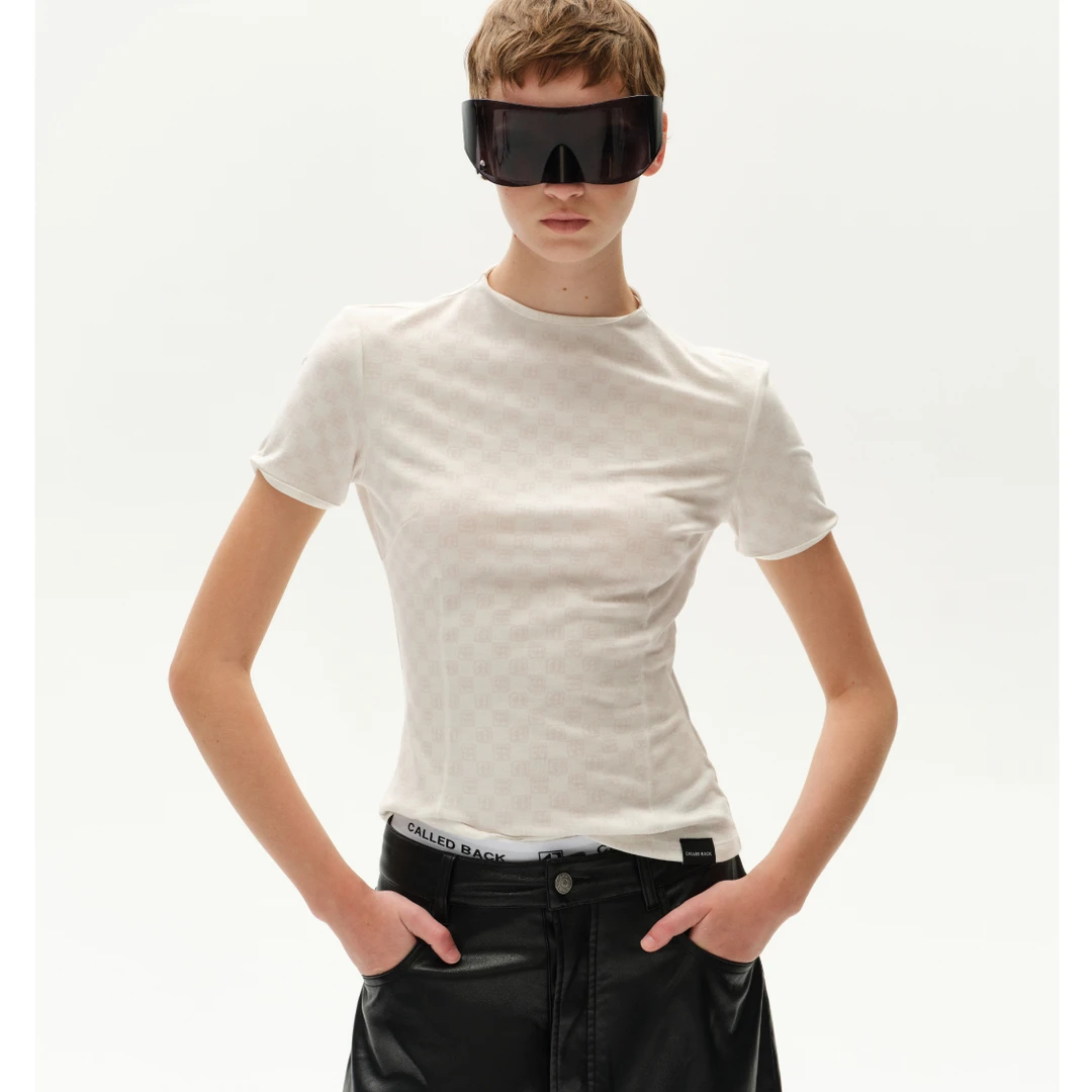 CALLED BACK早春短款白色时尚百搭LOGO短袖031105