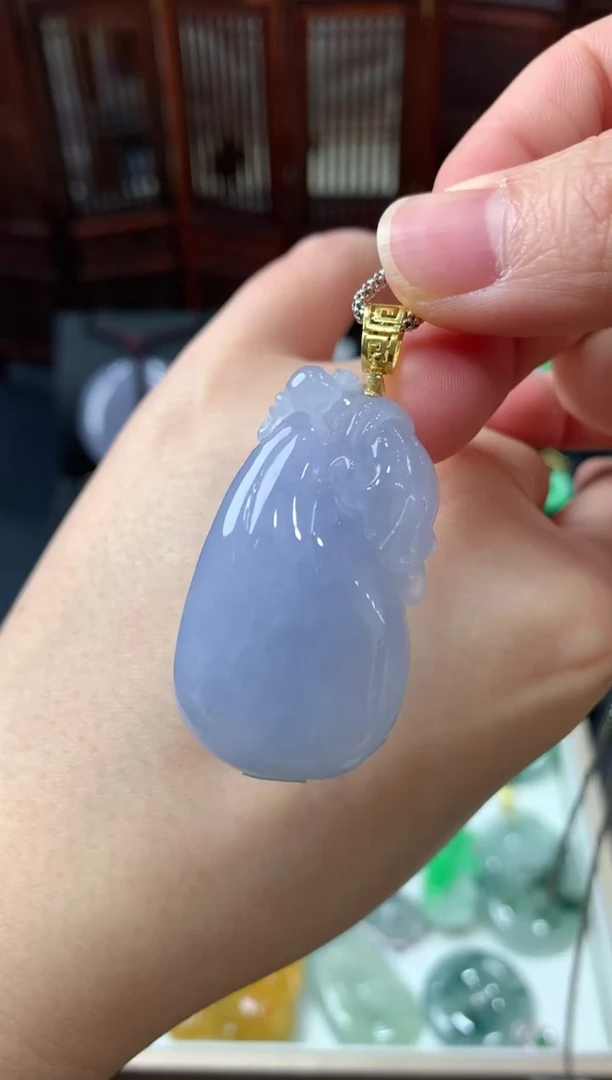 【闪购商品】翡翠吊坠(不含链)18K金镶嵌挂件