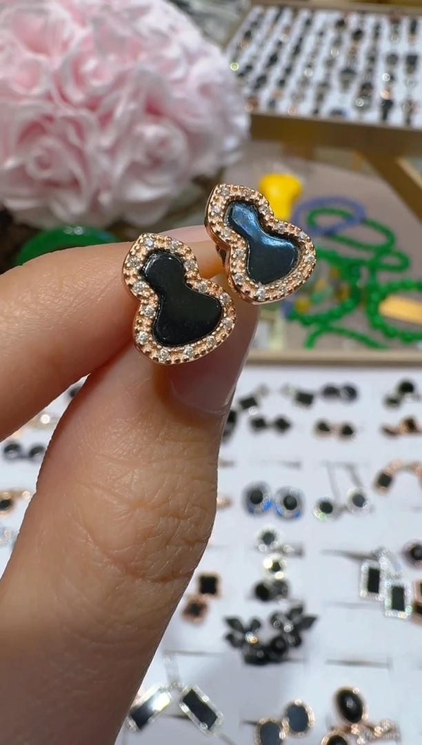 银S925镶嵌翡翠耳饰多样性团购发一件