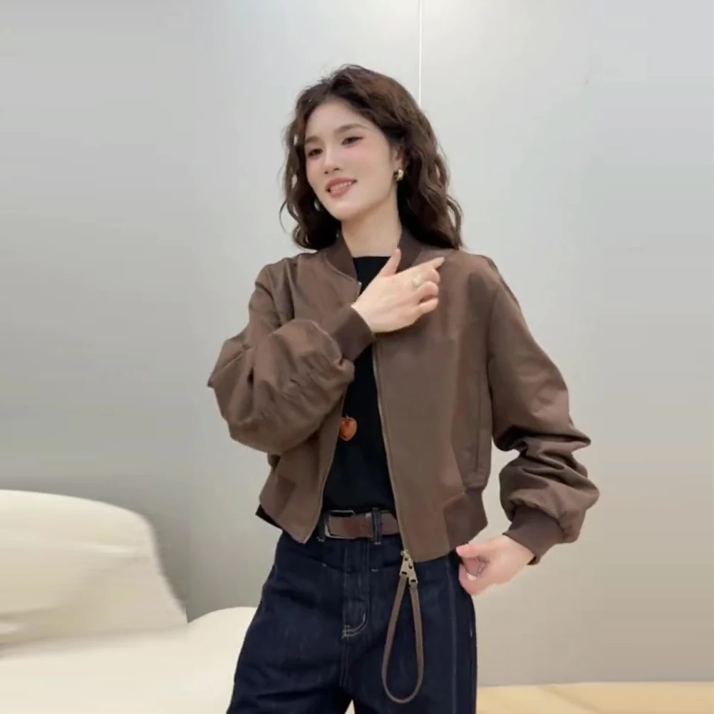 高端外穿宽松短外套女2025春季新款显瘦小个子短款棒球服夹克上衣