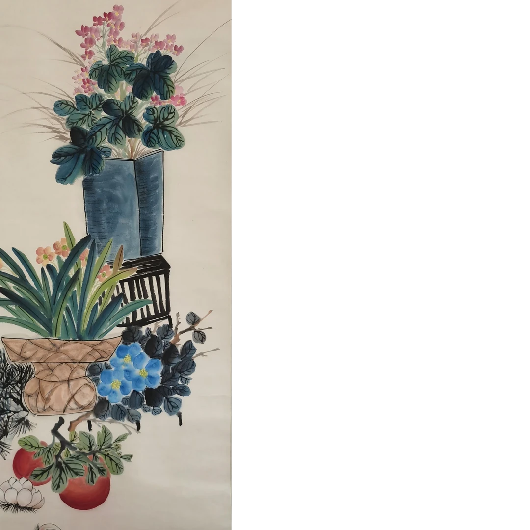 【辽拍】V240607-1-26《花卉》（4.2平尺)  纸本立轴  zw112