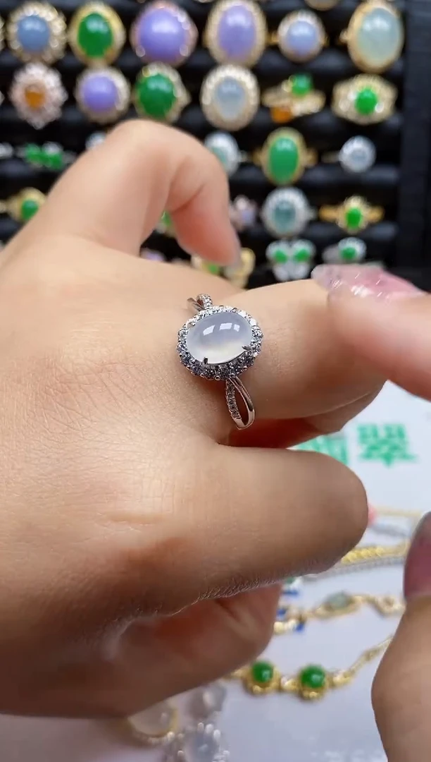 银S925镶嵌戒指翡翠845